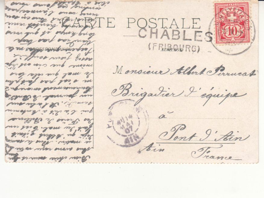 Cartoline postali: Neuchâtel Serrières Cité Suchard 1907, Stabstempel Châbles – Usato da Bürglen TG venduto da StampGraf 1