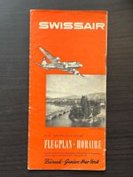 Swissair Flugplan 18. August 1950