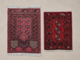Set von 2 Orientteppiche, rot, handgeknüpft, guter Zustand