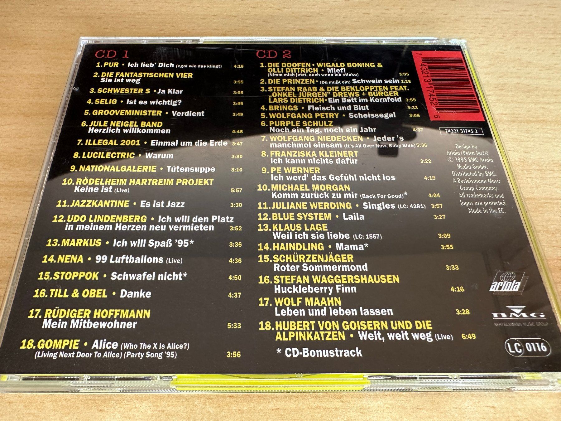 CDs: Various – Hits '95 - Rock & Pop Deutsch - 2 CD – Gebraucht aus Rikon im Tösstal von Alpenmutz 1