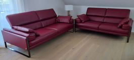 Calia Italia Romeo CAL 808 Ledersofa-Set Bordeaux