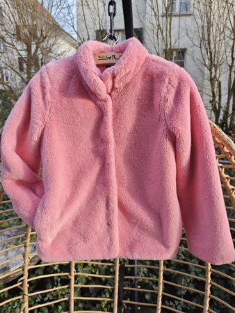 Pinke Plüschjacke, Grösse 146/152, Top Zustand!