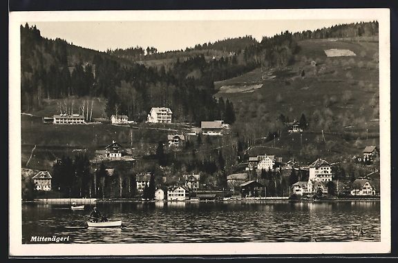 Cartes postales: AK Mittenägeri, Teilansicht mit Boot – D'occasion à Berlin par bartko-reher
