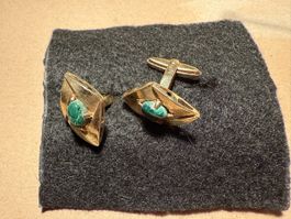 Elegante Vintage Manschettenknöpfe, 585er Gold, Gelbgold 14K