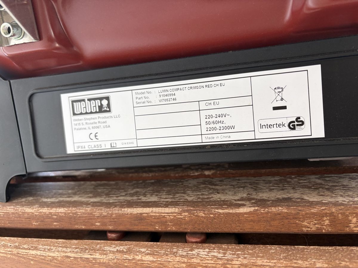 Weber Griglie: Weber Lumin Compact Elektrogrill – Usato da Zumikon venduto da Simoes93 3