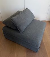 Guest Bed with Slatted Base / Grey Fold-Out Sleeper Chair