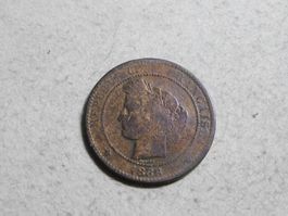 10 Centimes 1886, Frankreich, Mz. "A", Bronze, ss - vorz.