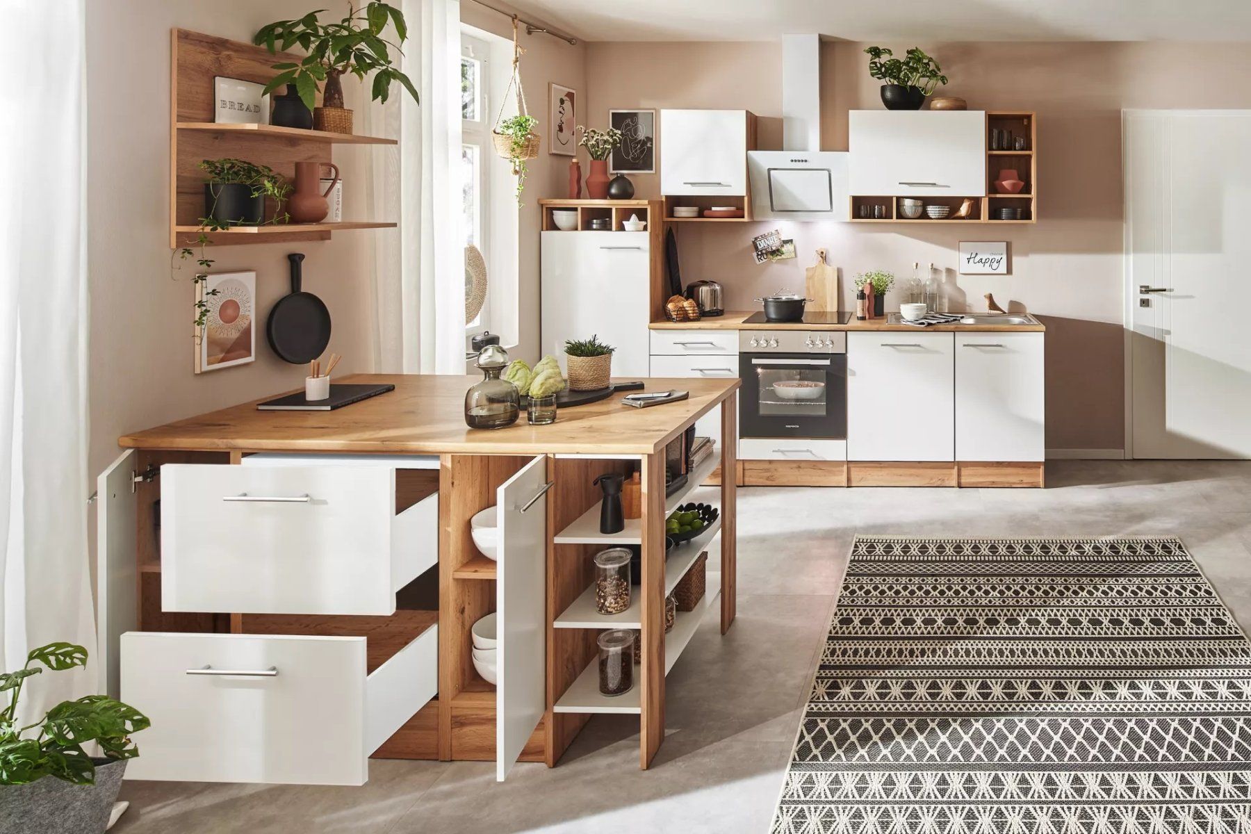 Cucine complete: 919 - Inselküche Einbauküche Eiche Weiss Hilde 280cm – Nuovo e nell'imballaggio originale da Wallenwil venduto da toesstalvertrieb 6