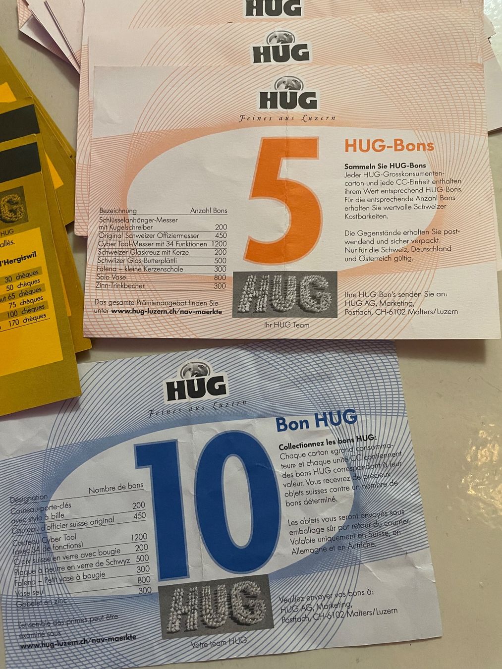 Raccolte di bollini & punti: Bon - HUG - Alte – Nuovo e nell'imballaggio originale da Minusio venduto da Pink222 1