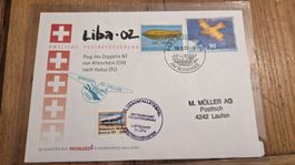 2002 Zeppelin NT Flug Liba.02 mit Vignette