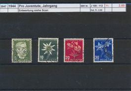 1944 Pro Juventute, Jahrgang, gestempelt