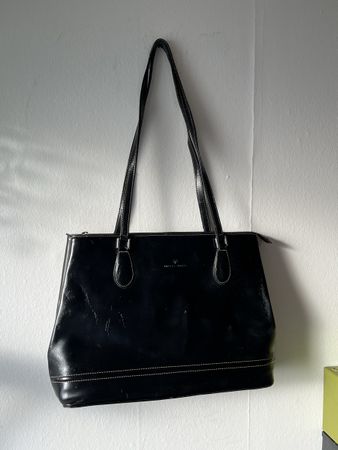 Echtleder Tasche - schwarz
