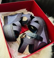 Louis Vuitton Sandalen, Denim, Gr. 38, Top Zustand!