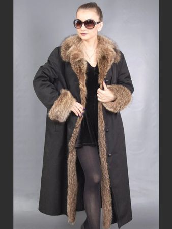 Trenchcoat Mantel Pelz Waschbär raccoon pelliccia
