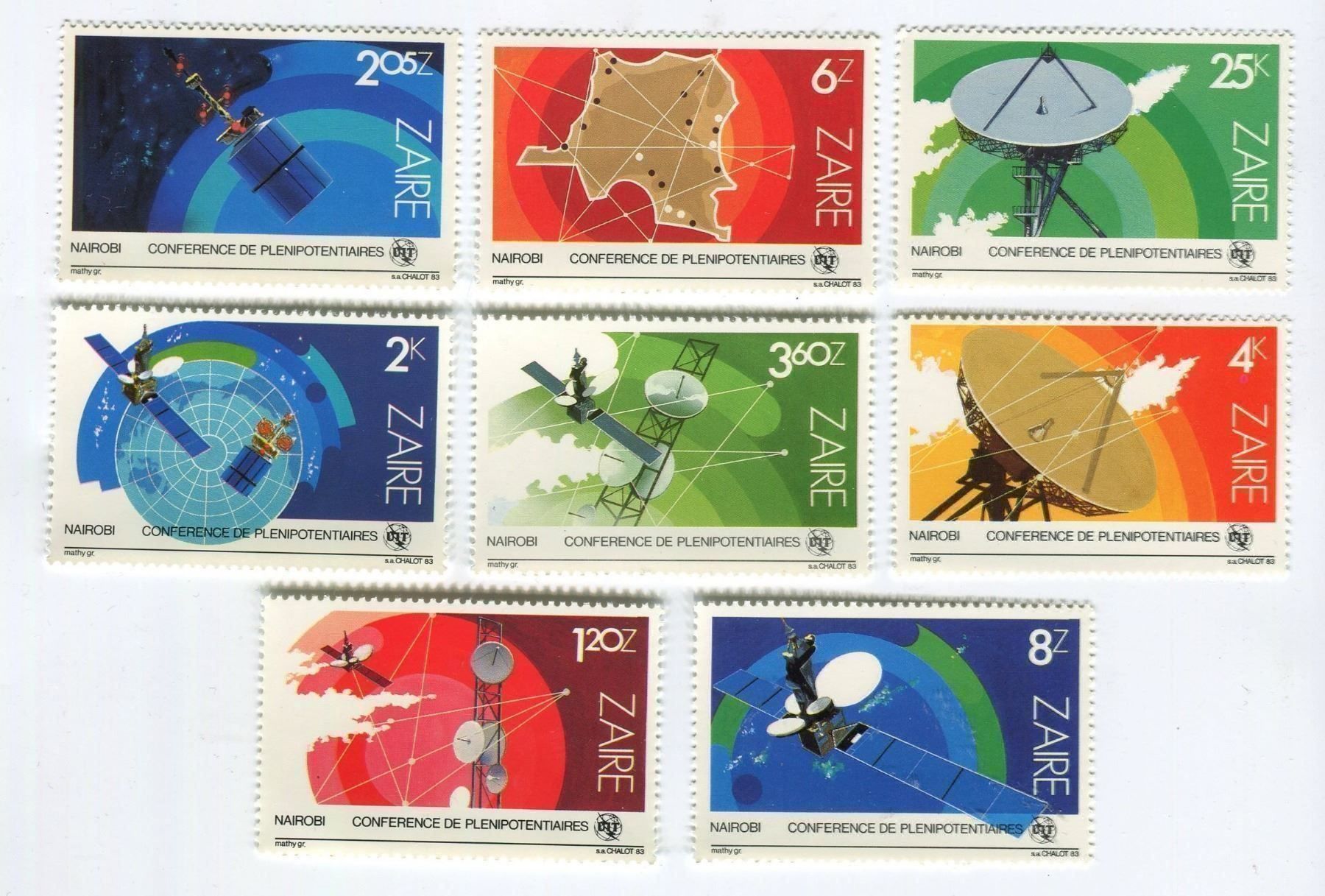 Tous les timbres: Briefmarken "Raumfahrt". Zaire. – Neuf avec emballage d'origine à Basel par Butsch5