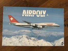 AIRPOLY Brettspiel von Swissair mit Flugzeug und Weltkarte