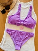 💥SALE! Struktur Bikini Set Lila Gr.L - Neu - Gratis Versand