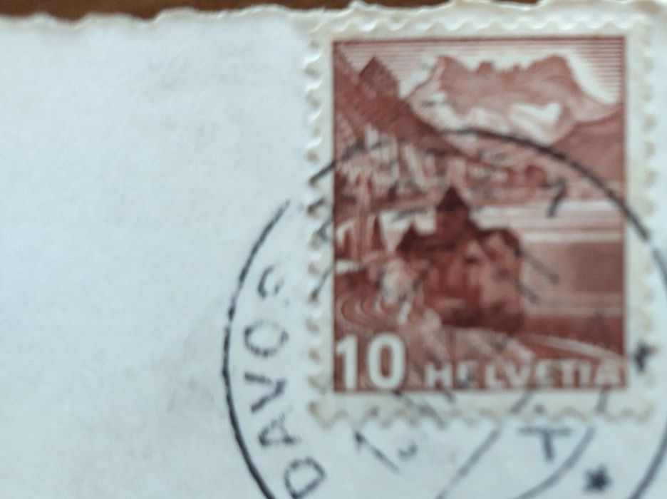 Cartoline postali: Alte Postkarte Davos-Dorf mit Dischmatal 1955 – Usato da Wildhaus venduto da Hukwildhaus 1