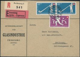 1951 - Pro Patria - Brief - BFr - Fribourg FRS