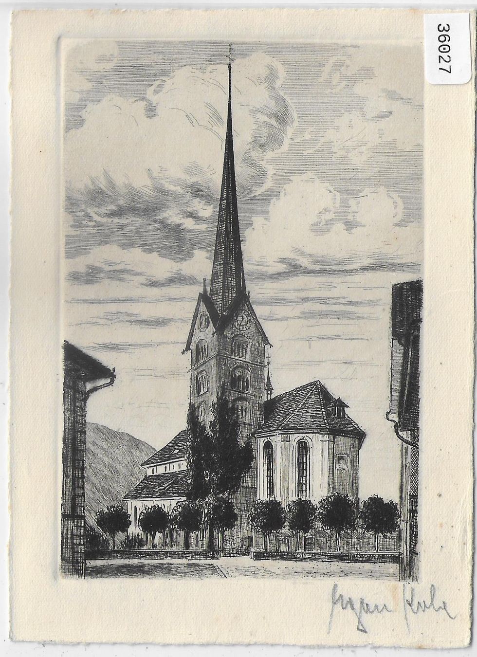 Cartoline postali: Stans - Kirche - Original-Radierung, Handabzug – Usato da Ettingen venduto da Kartenplanet
