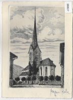 Stans - Kirche - Original-Radierung, Handabzug