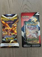 2x Pokemon SWSH Blister Booster Pack Evolving Skies Brillant