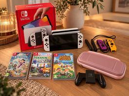 Nintendo Switch OLED Weiss  Komplettset 