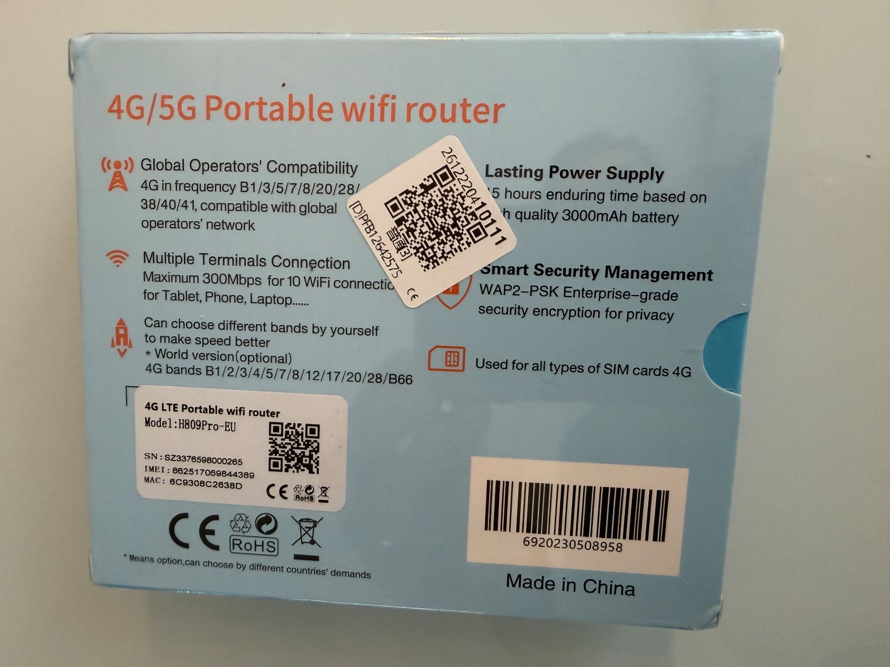 H809pro Mobiler 4G/LTE WLAN Router – 300 Mbps – NEU (Gebraucht) in ...