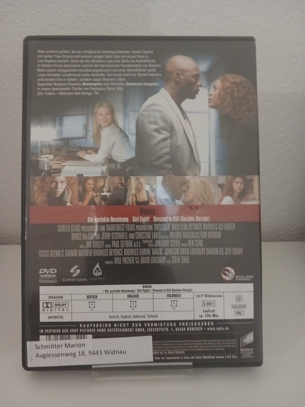 Tous les DVDs: Obsessed – D'occasion à St. Margrethen SG par SamusAran 1