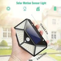 4x Solarlampe - 100 LEDs Garagenlicht, Gartenzaunlampe