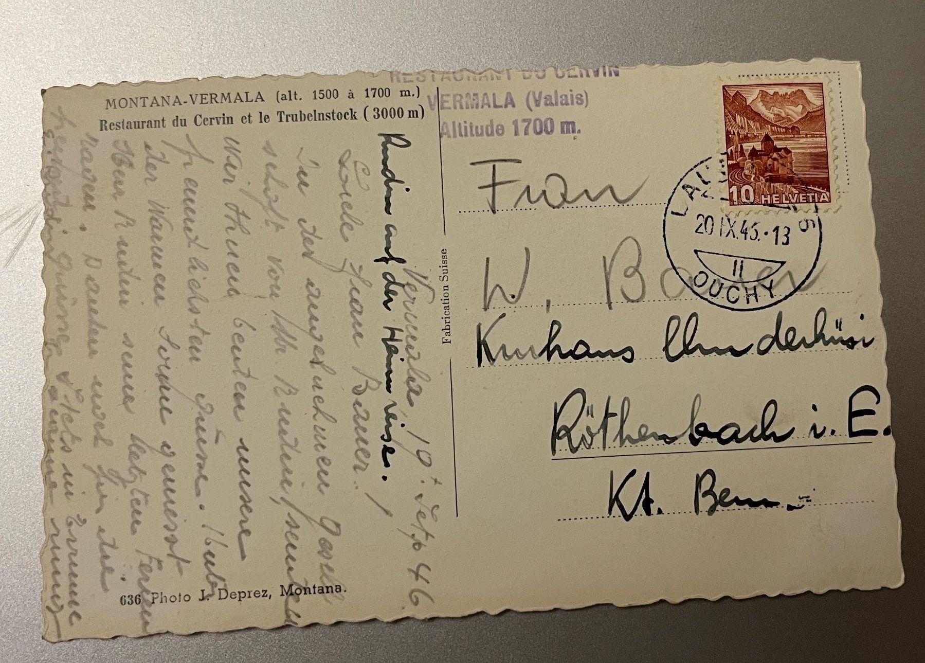Ansichtskarten: Alte Ansichtskarten Montana 1945 – Gebraucht aus Stetten AG von Brissago25 6