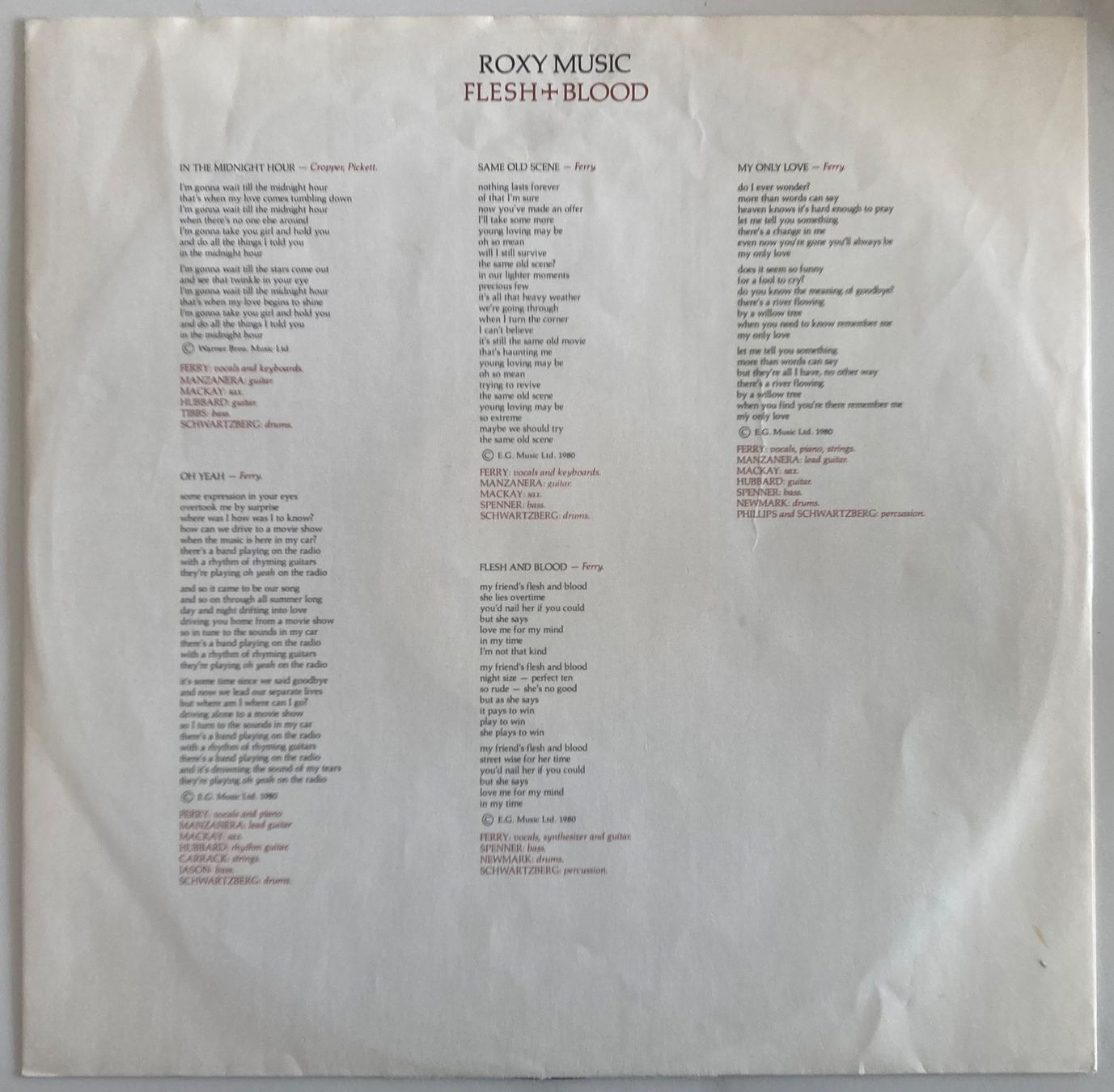 Dischi in vinile: ROXY MUSIC - FLESH + BLOOD – Usato da Poliez-Pittet venduto da Newtown-Records 2