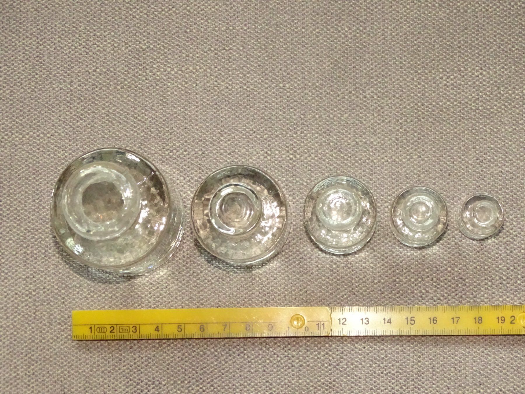 Bilance e pesi: Fünf Glasgewichte  Waage – Usato da Hirzel venduto da Musicman03 1