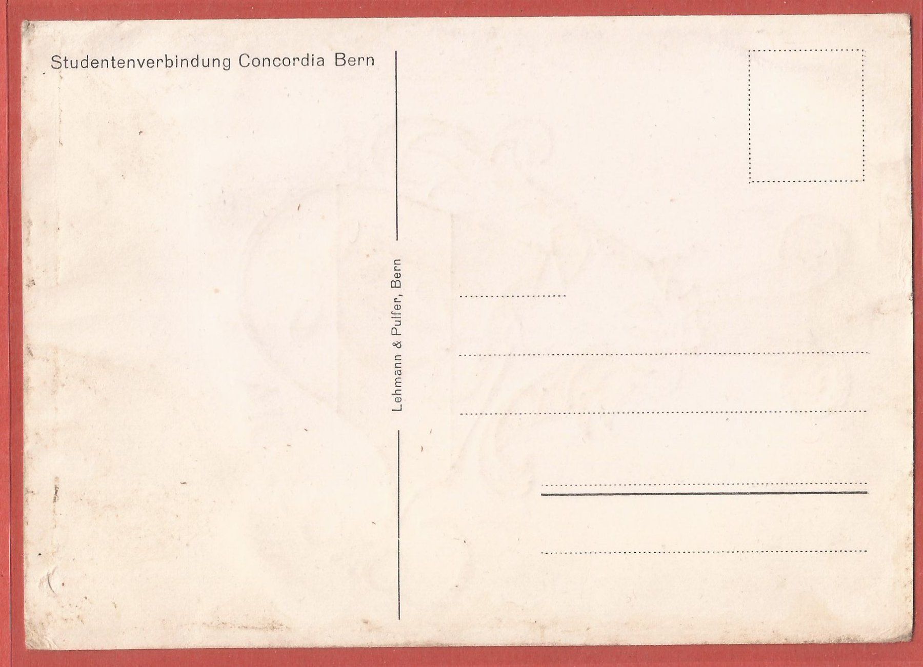Cartoline postali: Concordia Bern - Studentika ca. 1945 – Usato da Fislisbach venduto da Porano 1