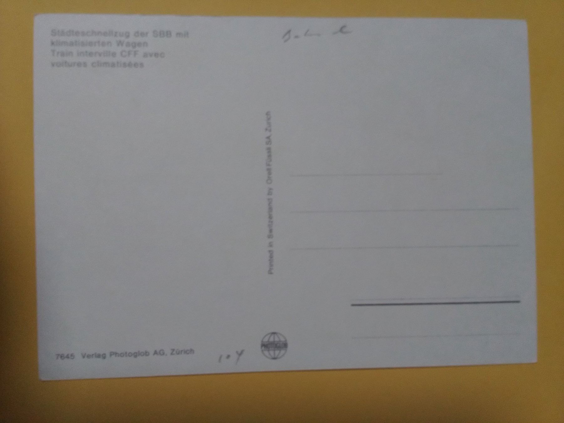 Cartoline postali: AK Bahn Swiss Express Städteschnellzug – Usato da Küttigen venduto da Melisch1000 1