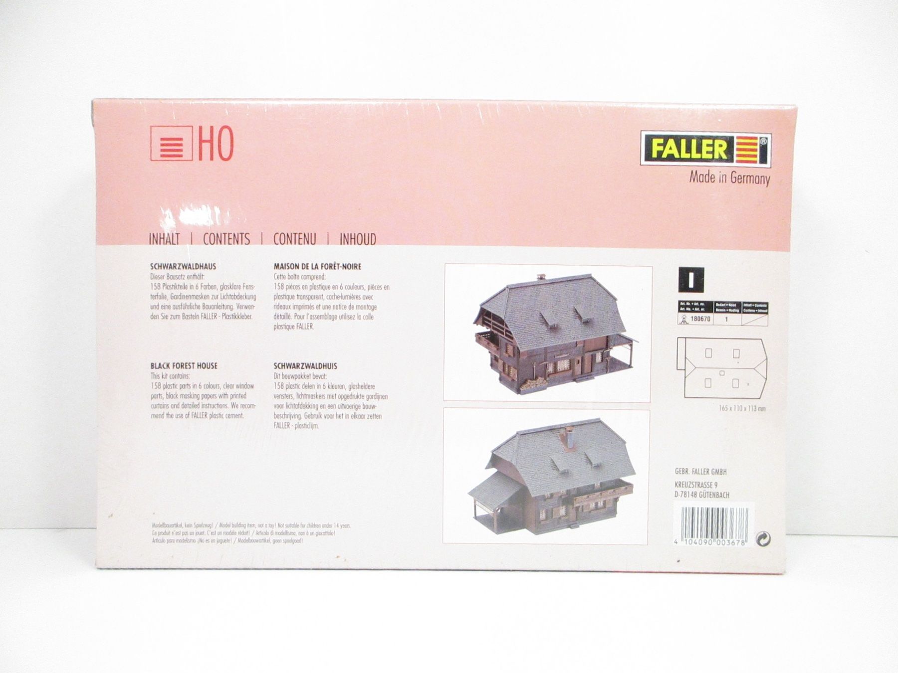 Faller Modellini di ferrovie: Faller H0 130367 Schwarzwaldhaus – Nuovo e nell'imballaggio originale da Olten venduto da Heinrich875 3