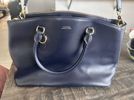 Ralph Lauren Ledertasche navy blue