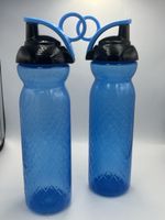 2x Sport Trinkflasche, Blau, für Unterwegs & Sport!
