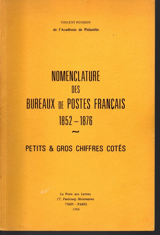 Nomenclature des bureaux de Poste 18521876 édit. 1988 Kaufen auf Ricardo