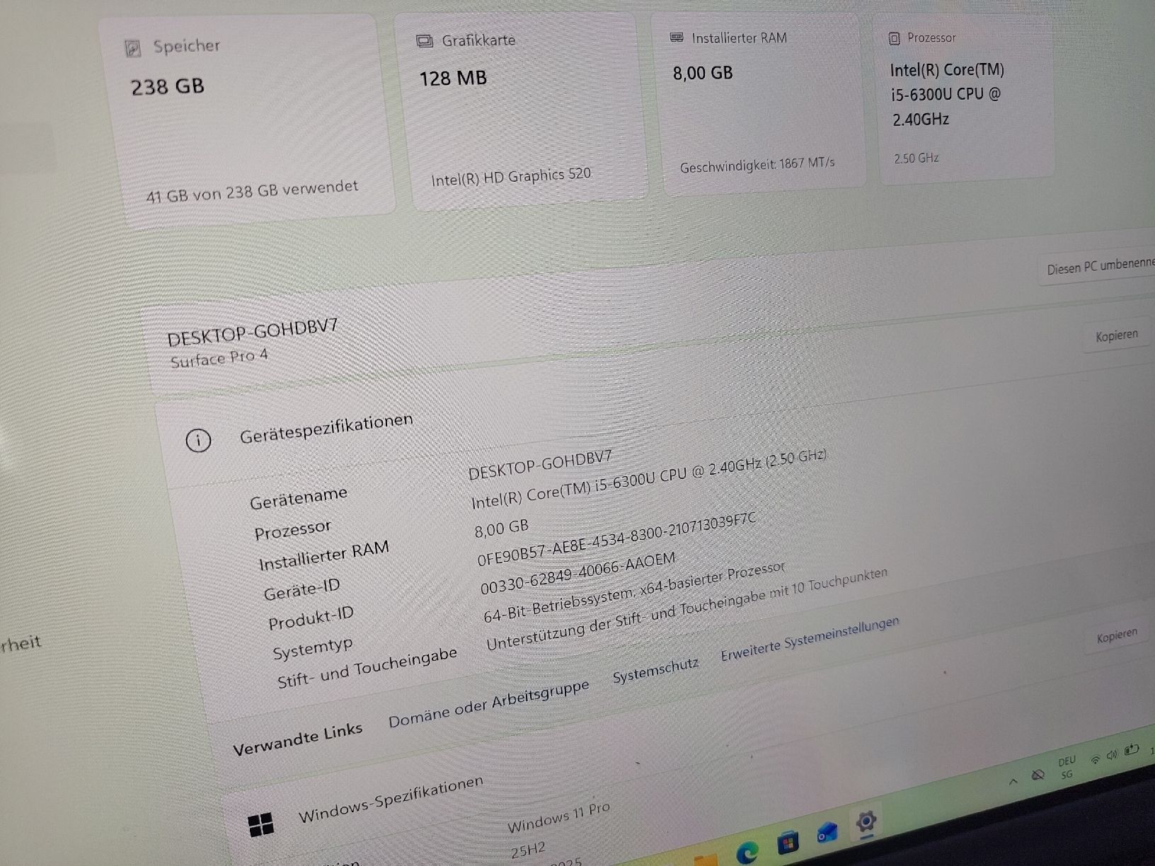 Microsoft Tablet PC: Microsoft Surface Pro Tablet mit Tastatur gebraucht – Usato da Goldau venduto da hergercomputer 2