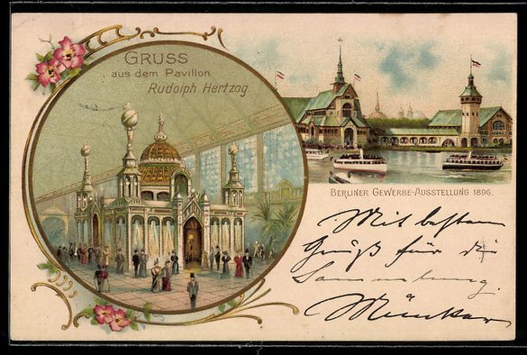 Cancelleria postale: Litho Berlin, Gewerbe-Ausstellung 1896,  – Usato da Berlin venduto da bartko-reher