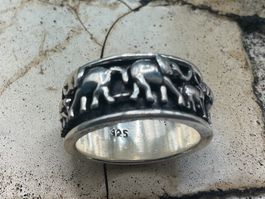 Meditationsring mit Elefäntli aus Sterlings. Gr. 54.5
