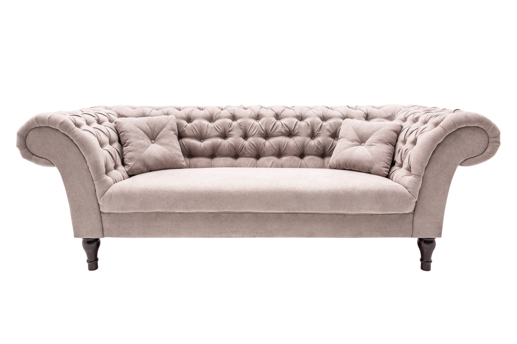 Chesterfield Divani: Chesterfield Sofa 225cm in Greige Samt – Nuovo e nell'imballaggio originale da Winterthur venduto da aredo