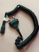 Netzkabel Spiralkabel Schweizer Stecker Schwarz, neu