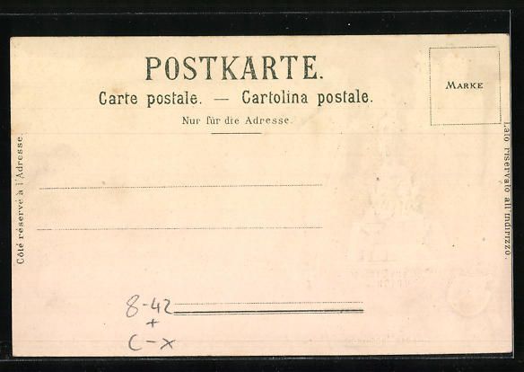 Ansichtskarten: Präge-Lithographie Zürich, Monument d' – Gebraucht aus Berlin von bartko-reher 1
