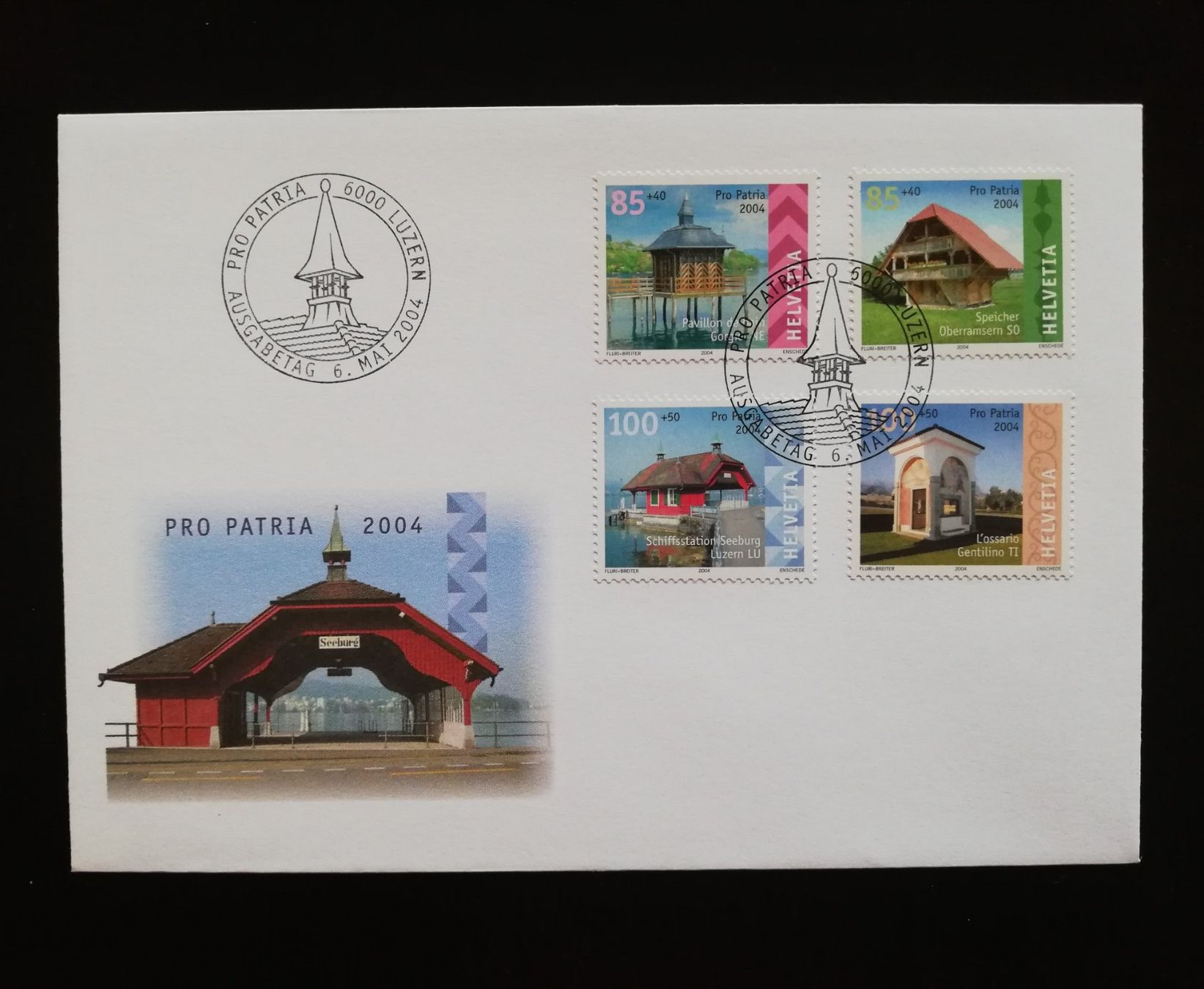 Tutti i francobolli: FDC Pro Patria 2004 Schweizer Kleinbauten – Usato da Gümligen venduto da Fairseriver