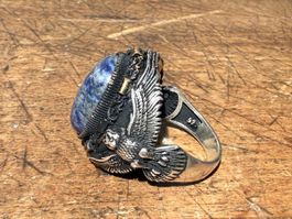 Majestätischer Silberring mit Lapis Lazuli Grösse 62