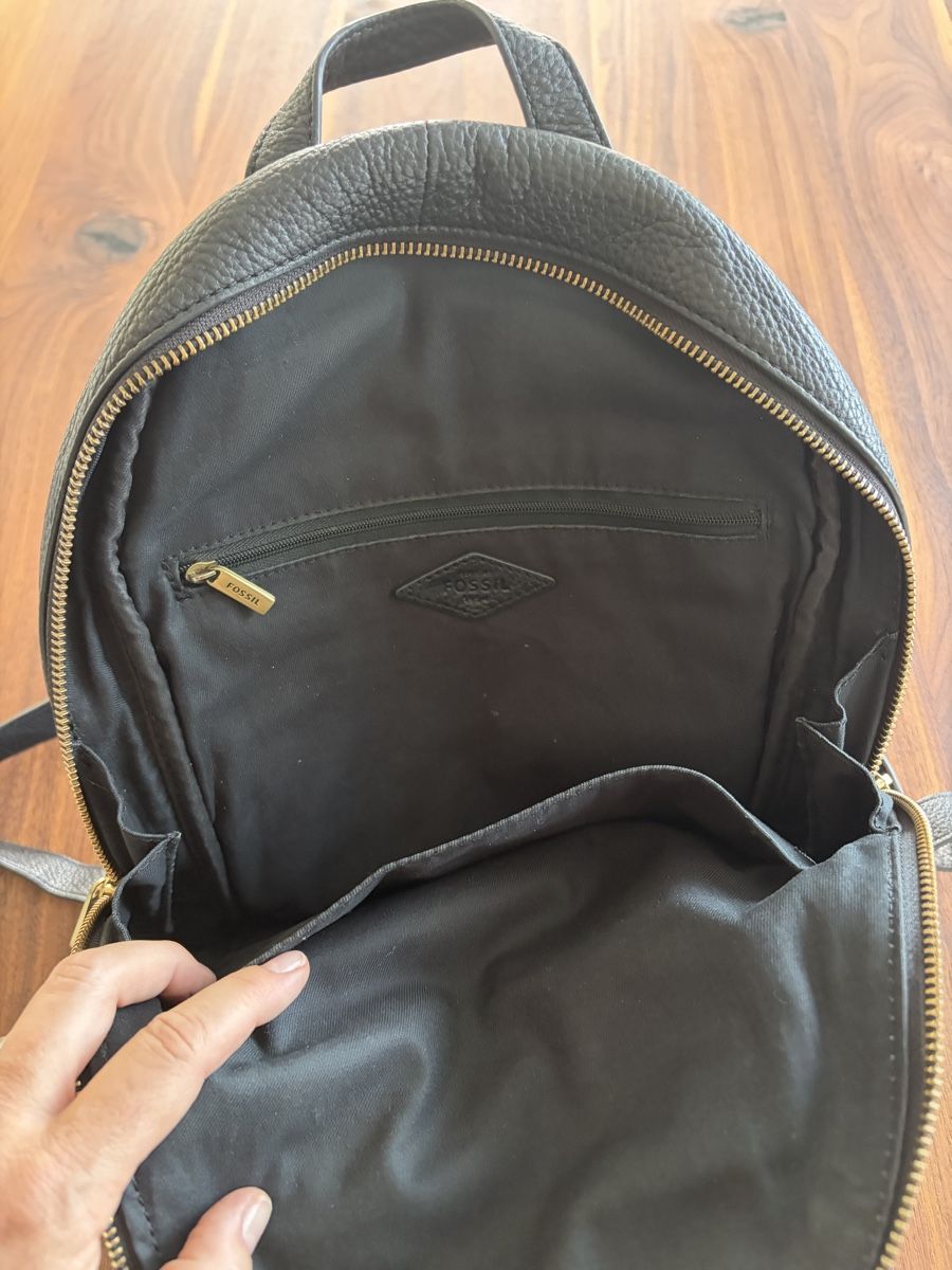 Fossil Zaini: Fossil Leder Rucksack Schwarz – Usato da Muhen venduto da Marlene15 1