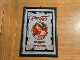 Coca-Cola Spiegel mit Frau Motiv Vintage Deko
