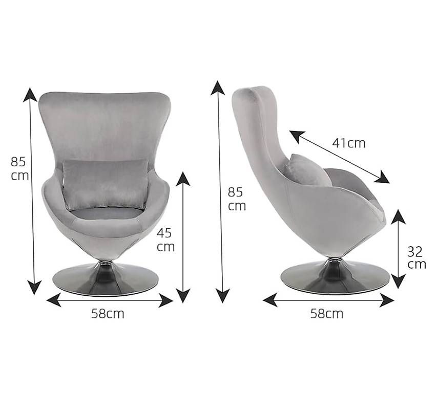 Poltrone: Fauteuil pivotant velours gris  – Usato da Martigny venduto da car_p5zv 1
